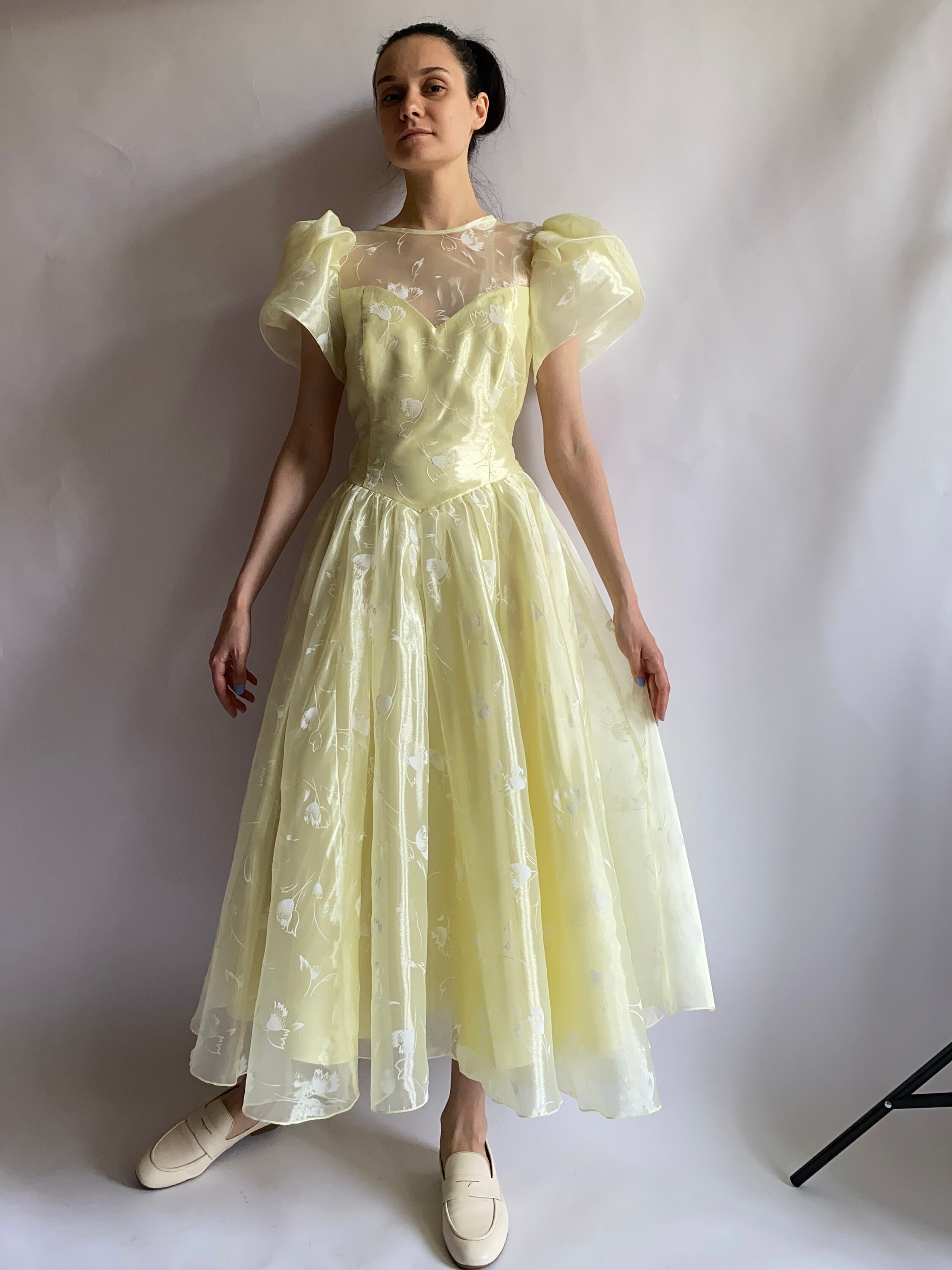 Vintage dress Vera Mont/ 1980s dress/ 1980s dress/ romantic/ extra small/ small/ UK 8