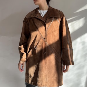 Vintage leather jacket Herampreis in brown color/ 1960s/ medium size