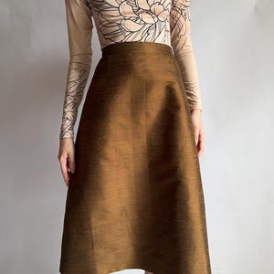 Vintage skirt suit/ silk skirt set/ 1960s/ medium size image 2