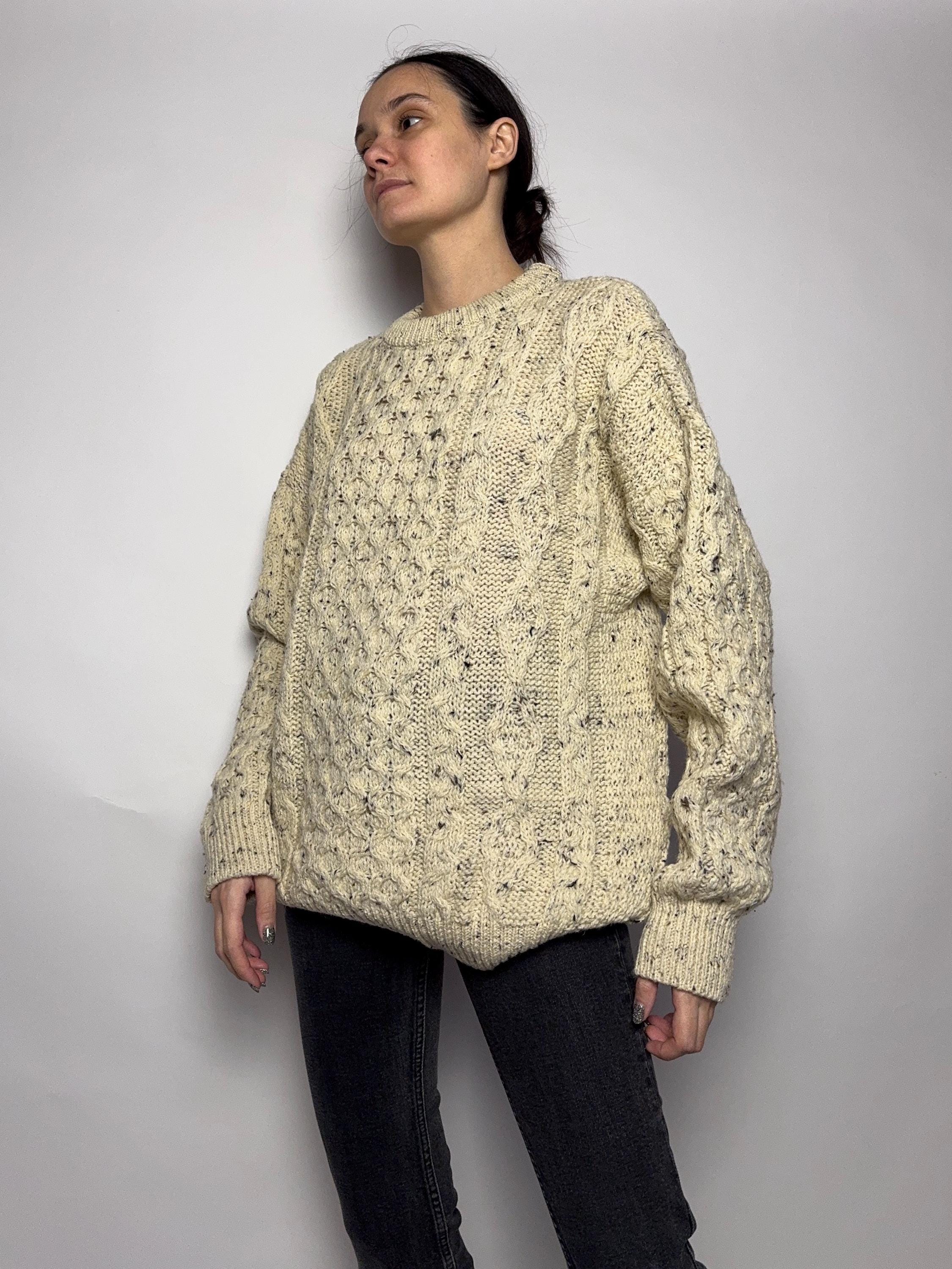 Vintage Kerry woollen Mills Killarney sweater/ 1990s wool sweate/ Aran sweater/ large