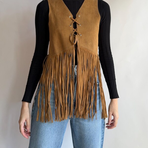 Grommet Fringe Vest