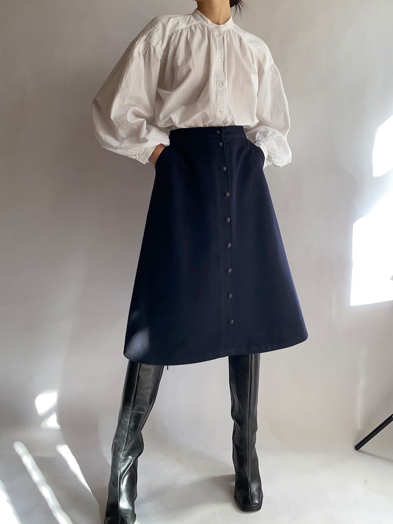 Vintage wool skirt Luxe marine vetements/ medium size image 1