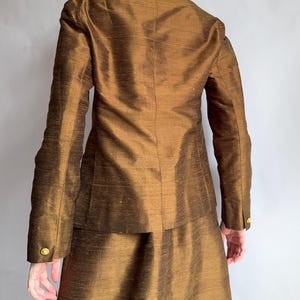 Vintage skirt suit/ silk skirt set/ 1960s/ medium size image 4