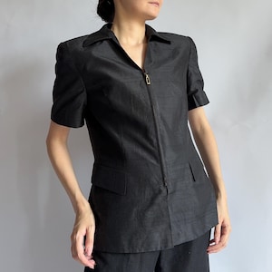 Vintage silk blazer with short sleeves/ Betty Barclay blazer/ 1990s vintage/ UK10 small size