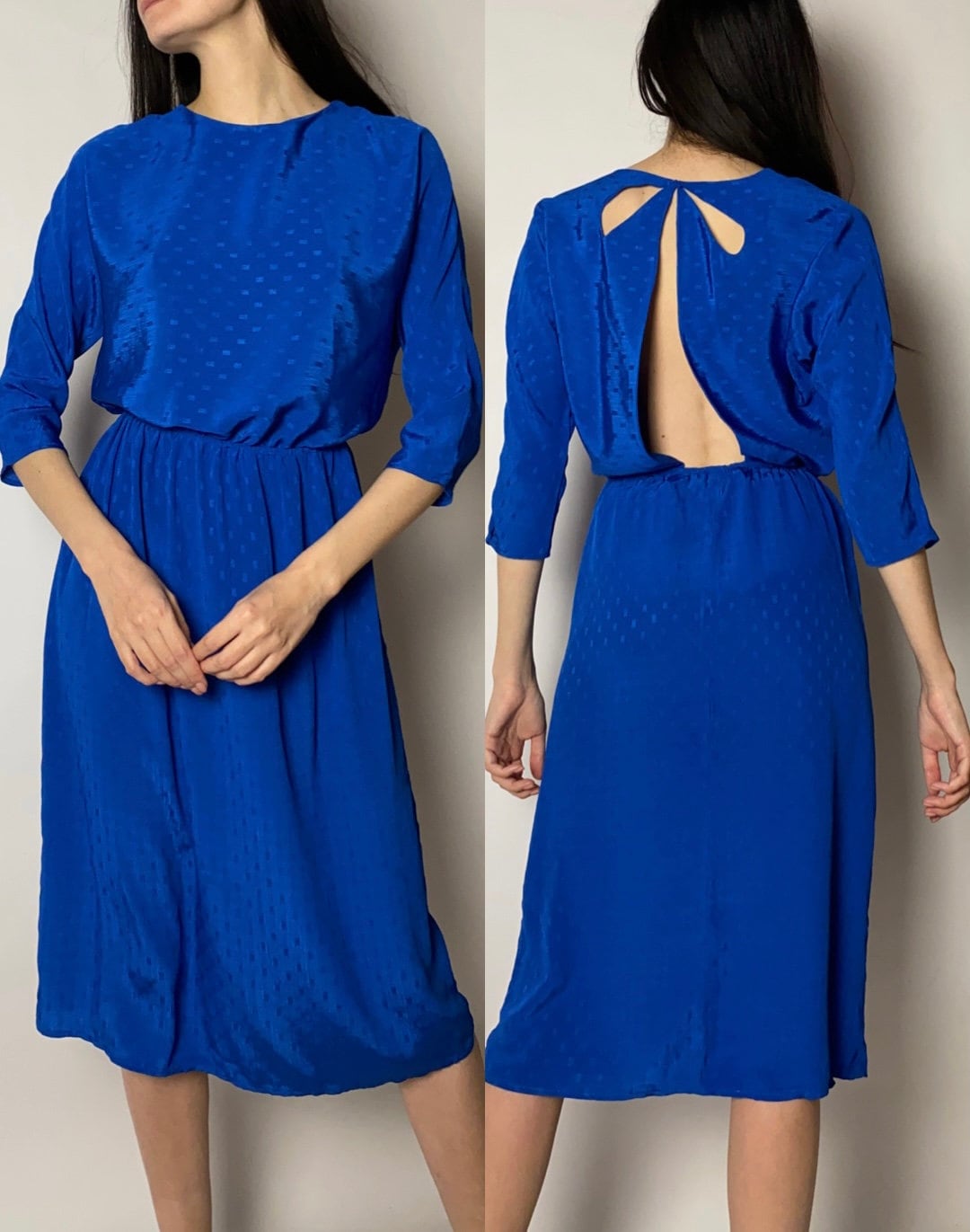 Vintage Dress Truworths Exclusive/ 1980s/ Electric Blue/ Extra Small Etsy