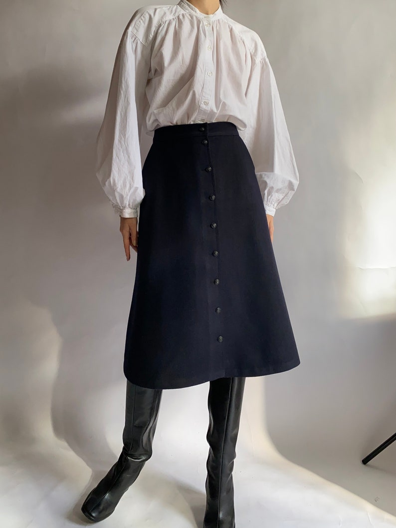 Vintage wool skirt Luxe marine vetements/ medium size image 6