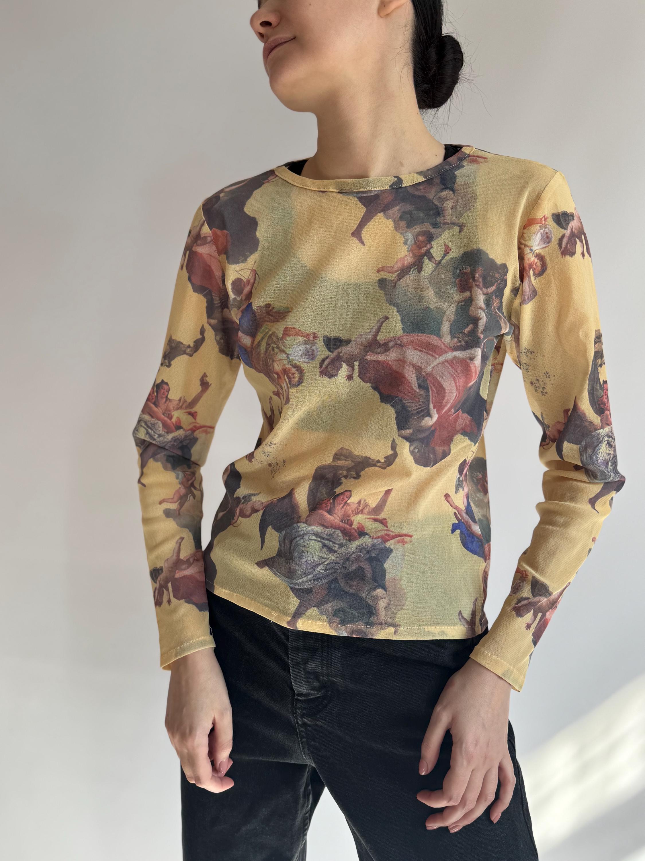 Sheer Longsleeved Graphic Print - Etsy