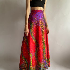 70s Vera Mont skirt/ A-line skirt/ abstract print/ 1970s vintage/ small size