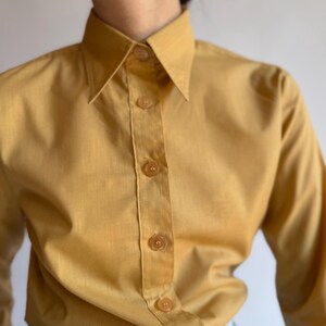 1970s Mustard Yellow Button-up Shirt/ Jean Jacques Benson Vintage ...