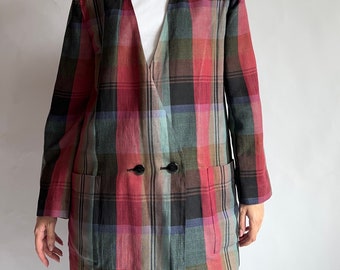 Blazer a cuadros Laura Ashley/vintage años 90/blazer a cuadros/talla mediana