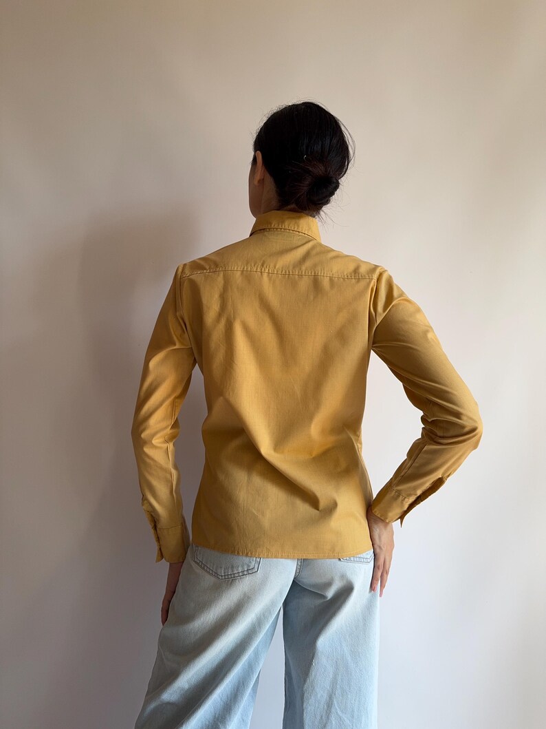 1970s Mustard Yellow Button-up Shirt/ Jean Jacques Benson Vintage ...