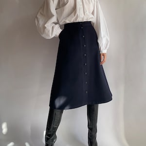 Vintage wool skirt Luxe marine vetements/ medium size image 2