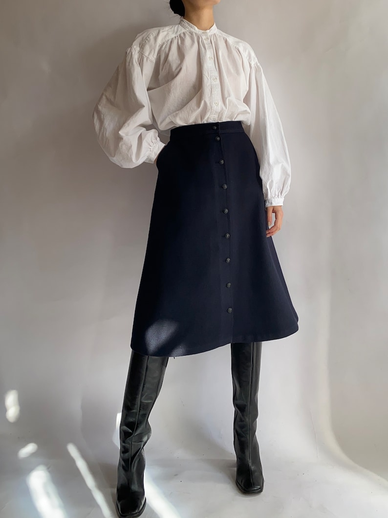 Vintage wool skirt Luxe marine vetements/ medium size image 2