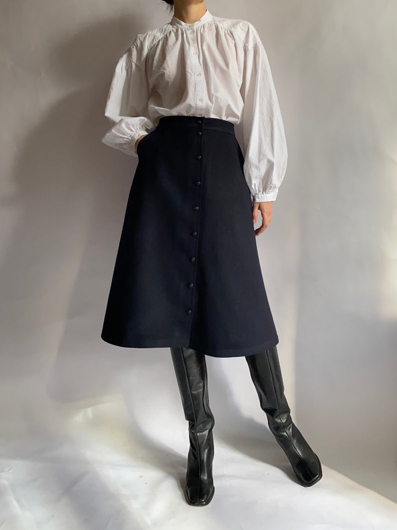 Vintage wool skirt Luxe marine vetements/ medium size image 4