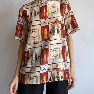 Vintage silk top Annie Alexander/ 1980s/ small size