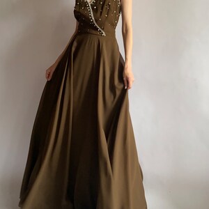 1970s vintage dress Briluna depose/ dress decorated with gems rhinestones/ medium size image 9
