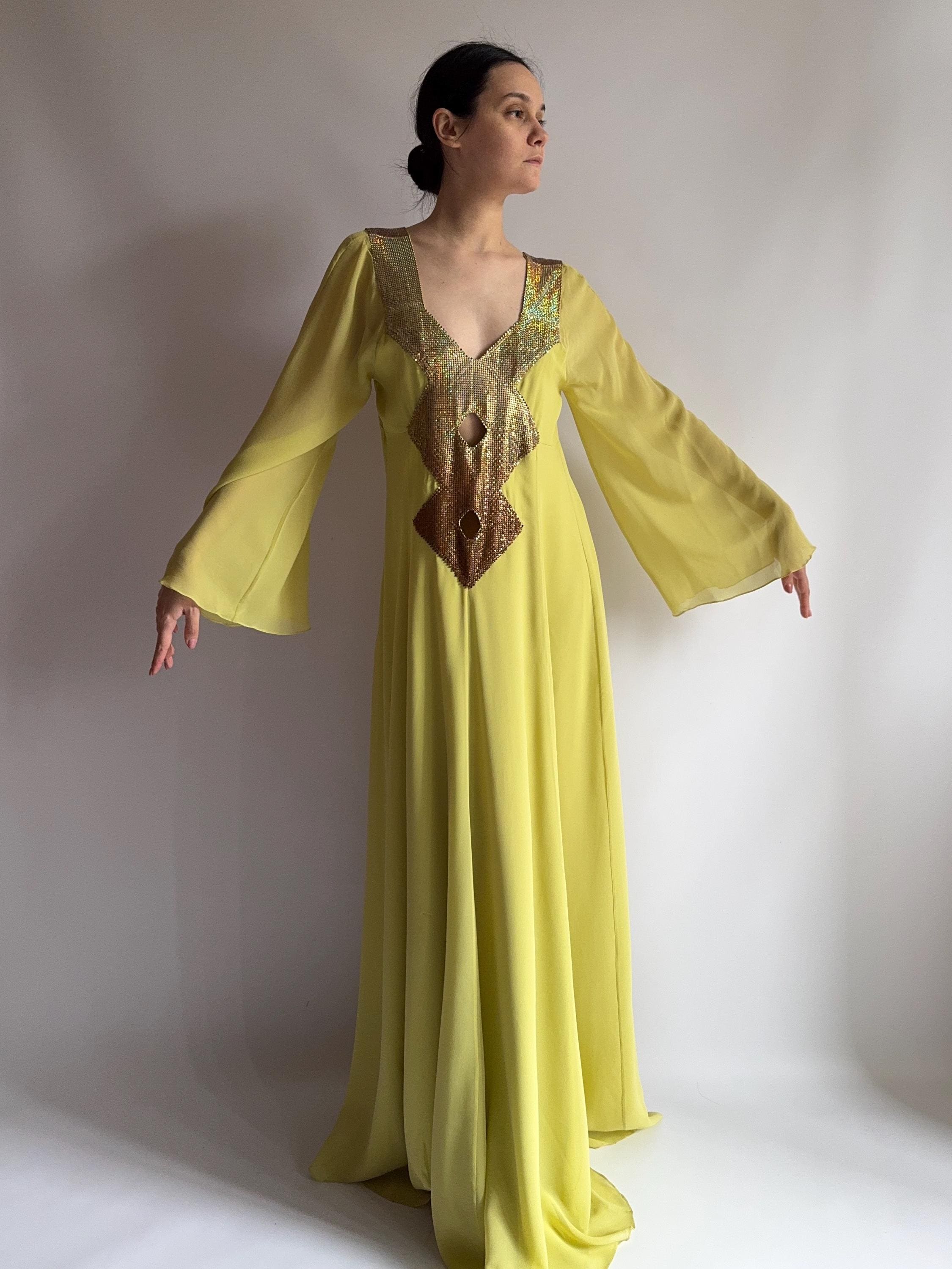 Chartreuse Nicole Kidman Yellow Dress Jacques Esterel Dress Australia