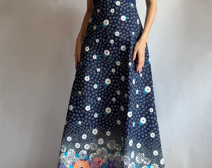 Vintage French Strap Floral Mini Dress