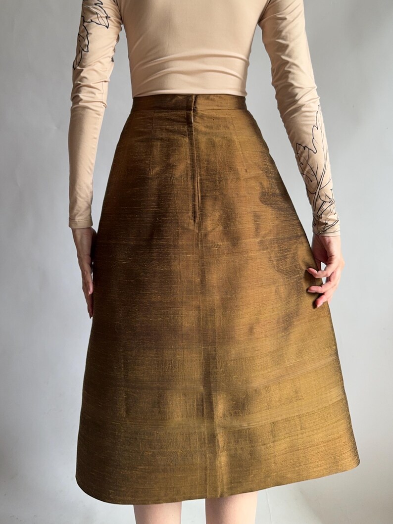 Vintage skirt suit/ silk skirt set/ 1960s/ medium size image 9