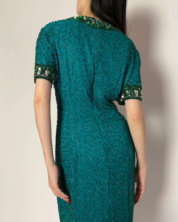 slim fit dress slacks Green Embellished Aurelie Shift Dress main image 0