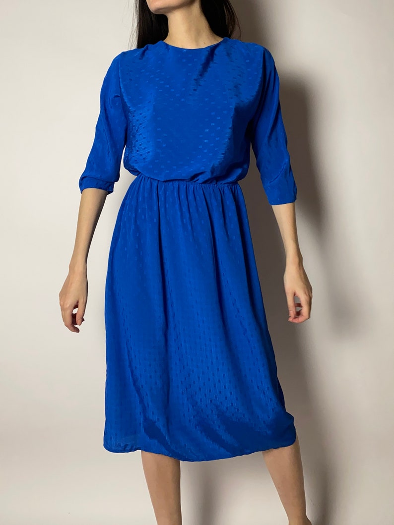Vintage Dress Truworths Exclusive/ 1980s/ Electric Blue/ Extra Small Etsy