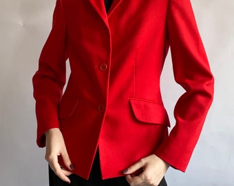 United Colors of Benetton red blazer/ 1990s vintage/ small size
