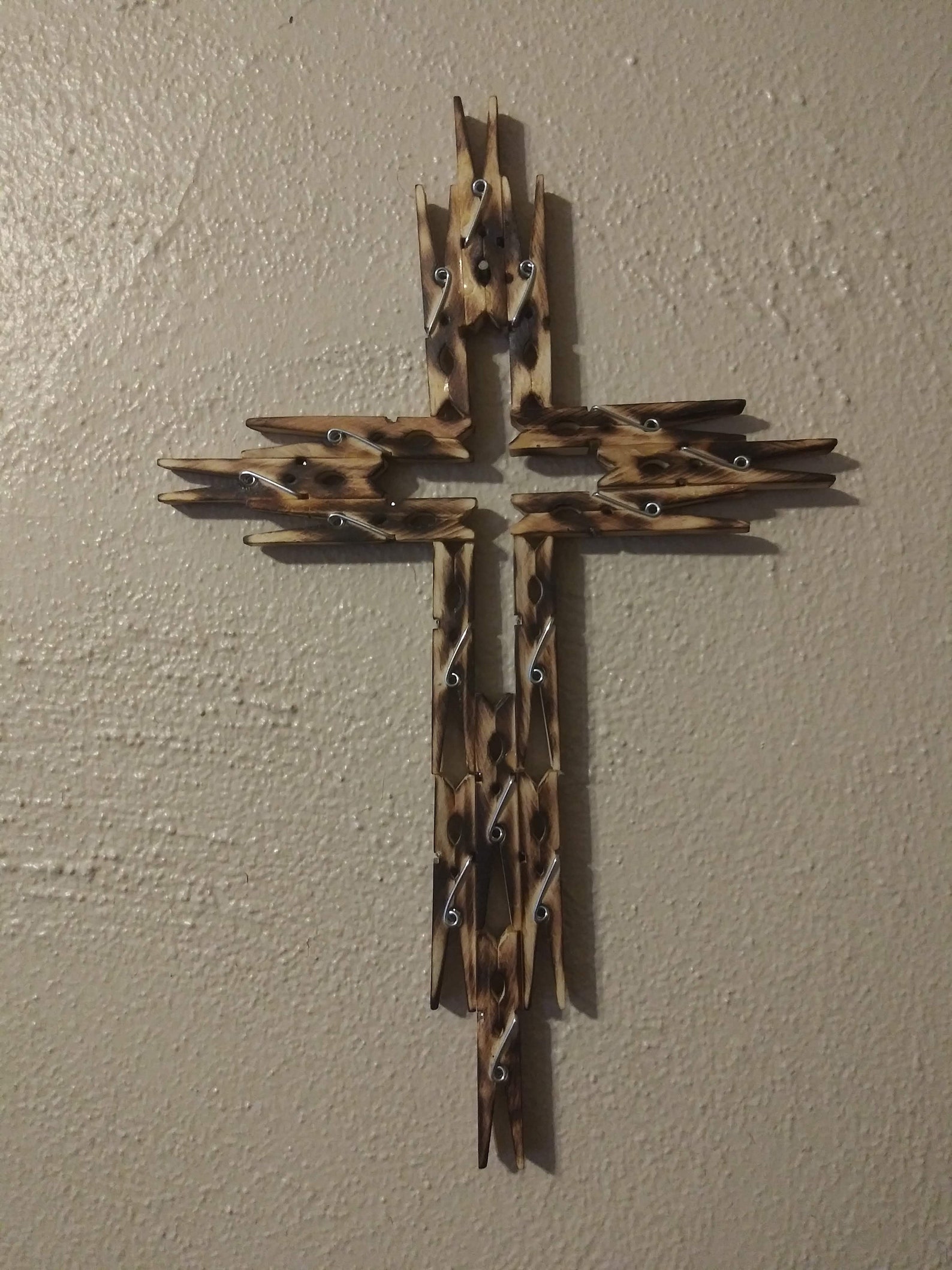 Clothes Pin Crosses Wall Cross Religious Decor Baptismal Etsy