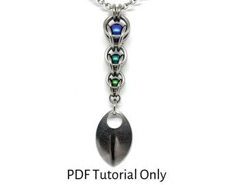 Captured Ball Pendant and Earrings Tutorial, Chainmaille Tutorial, Instant PDF Download, Tutorial Only