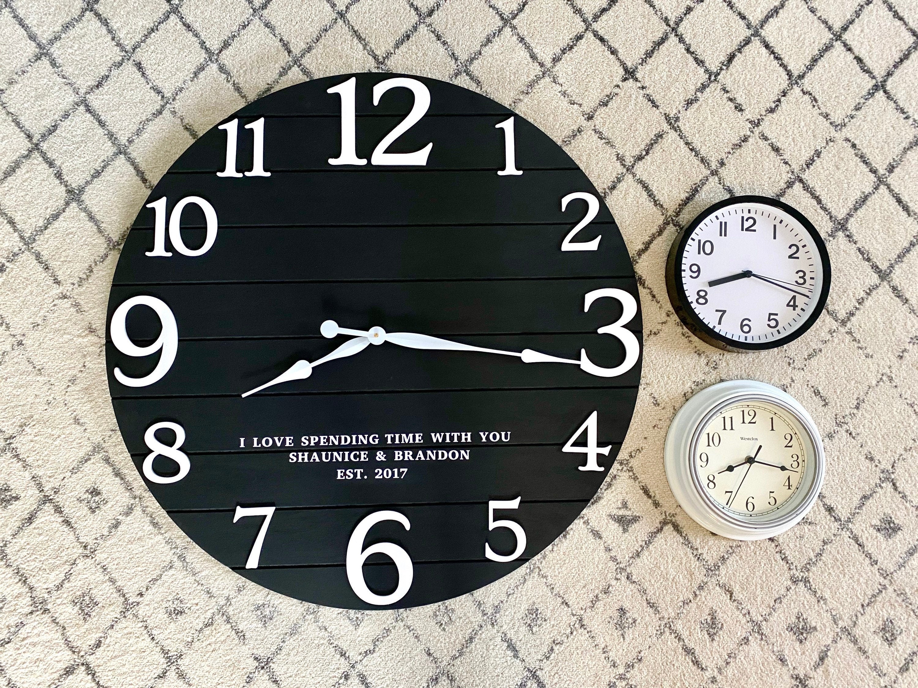 30 or 18 Inch Large Clock Personalized Wall Clock Custom Etsy