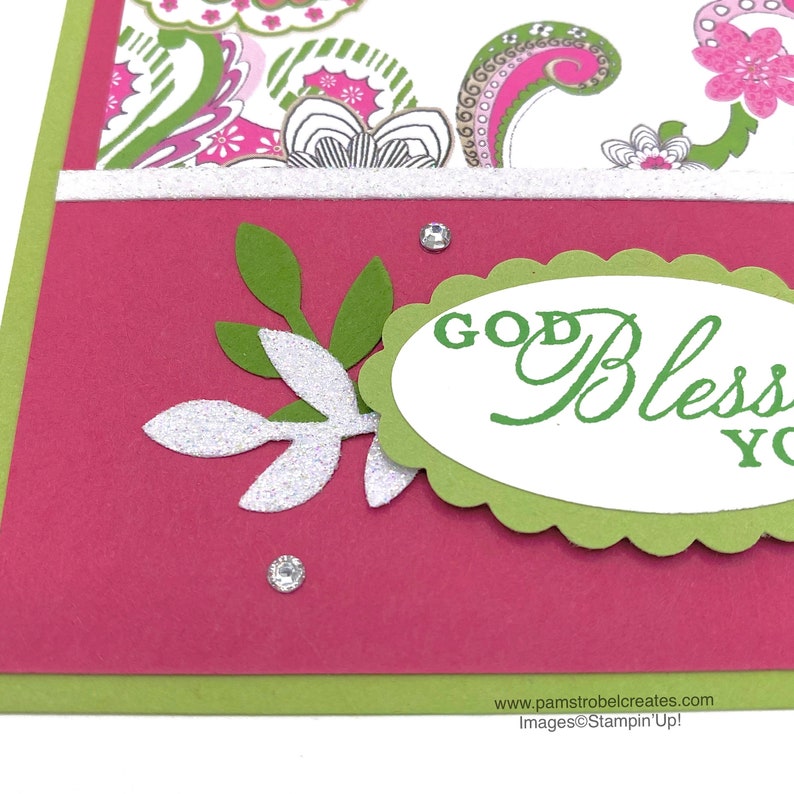 Faith Message, God Bless, handmade greeting card, Stampin'Up , Floral cards, Religion, God, Blessings image 3