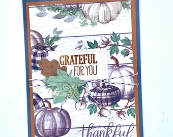 Vintage Farmhouse Pumpkins, Autumn, handmade greeting card, Stampin'Up , Fall cards, Fall Leaves and Pumpkins with a farmhouse look.