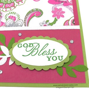 Faith Message, God Bless, handmade greeting card, Stampin'Up , Floral cards, Religion, God, Blessings image 4