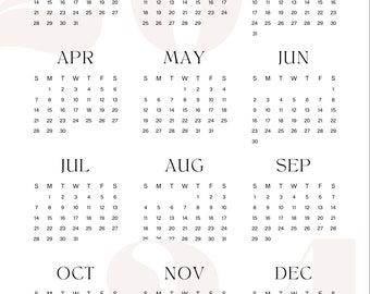 2024 Calendar At-a-Glance - PDF Download