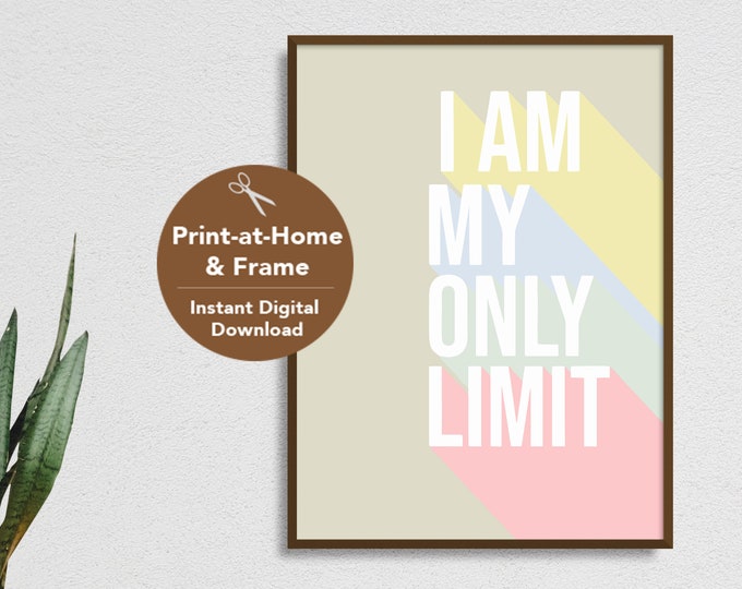 Motivational Quotes for Kids, Black Kid Affirmation, Kids Room Art, African American Decor, Positive Classroom | "I Am My Only Limit"