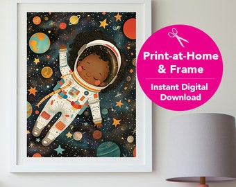 Astronaut art decor, Black Girl Astronaut, Wall Art, Imagination art, Arte | "I Want To Be An Astronaut"