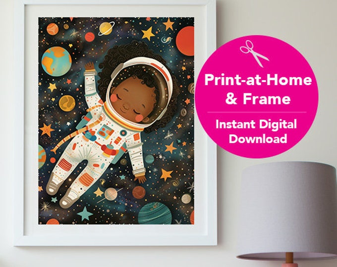 Astronaut art decor, Black Girl Astronaut, Wall Art, Imagination art, Arte | "I Want To Be An Astronaut"