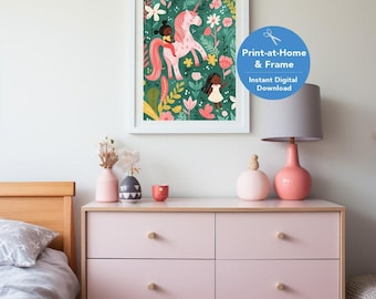 Unicorn art decor, Magical Unicorn Art Print, Unicorn art designs, Digital artful art, Arte | "Unicorn Friend"