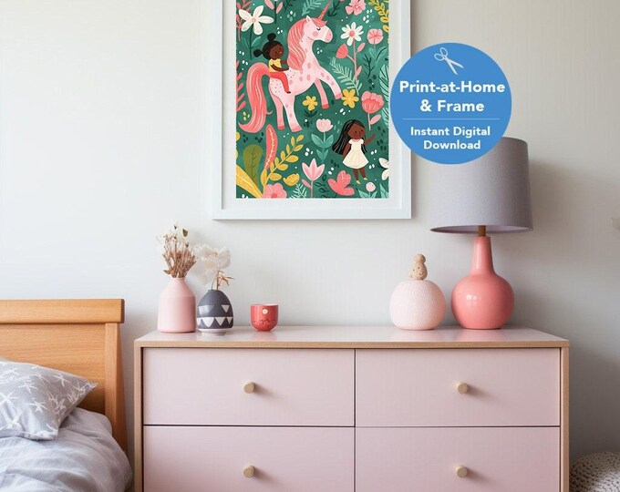 Unicorn art decor, Magical Unicorn Art Print, Unicorn art designs, Digital artful art, Arte | "Unicorn Friend"
