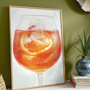Vintage Aperol Spritz Poster - Framed Wall Art - Italian Drink Decor - Perfect for Home Bar