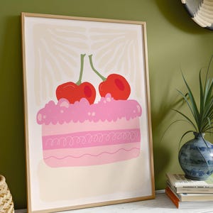 Vintage Cherry Pie Poster: Framed Kitchen Wall Art