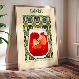 Sangria Framed Vintage Spanish Drink Poster - Perfect Wall Art Decor