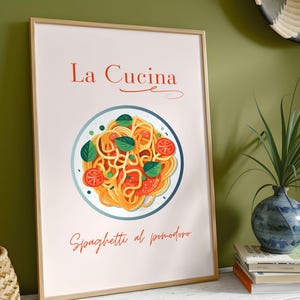 Italian Spaghetti Kitchen Poster: Framed Food Lover&#39;s Art