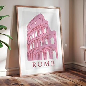Splendido poster incorniciato di Roma - Stampa artistica di viaggio - Opzioni in rovere e frassino