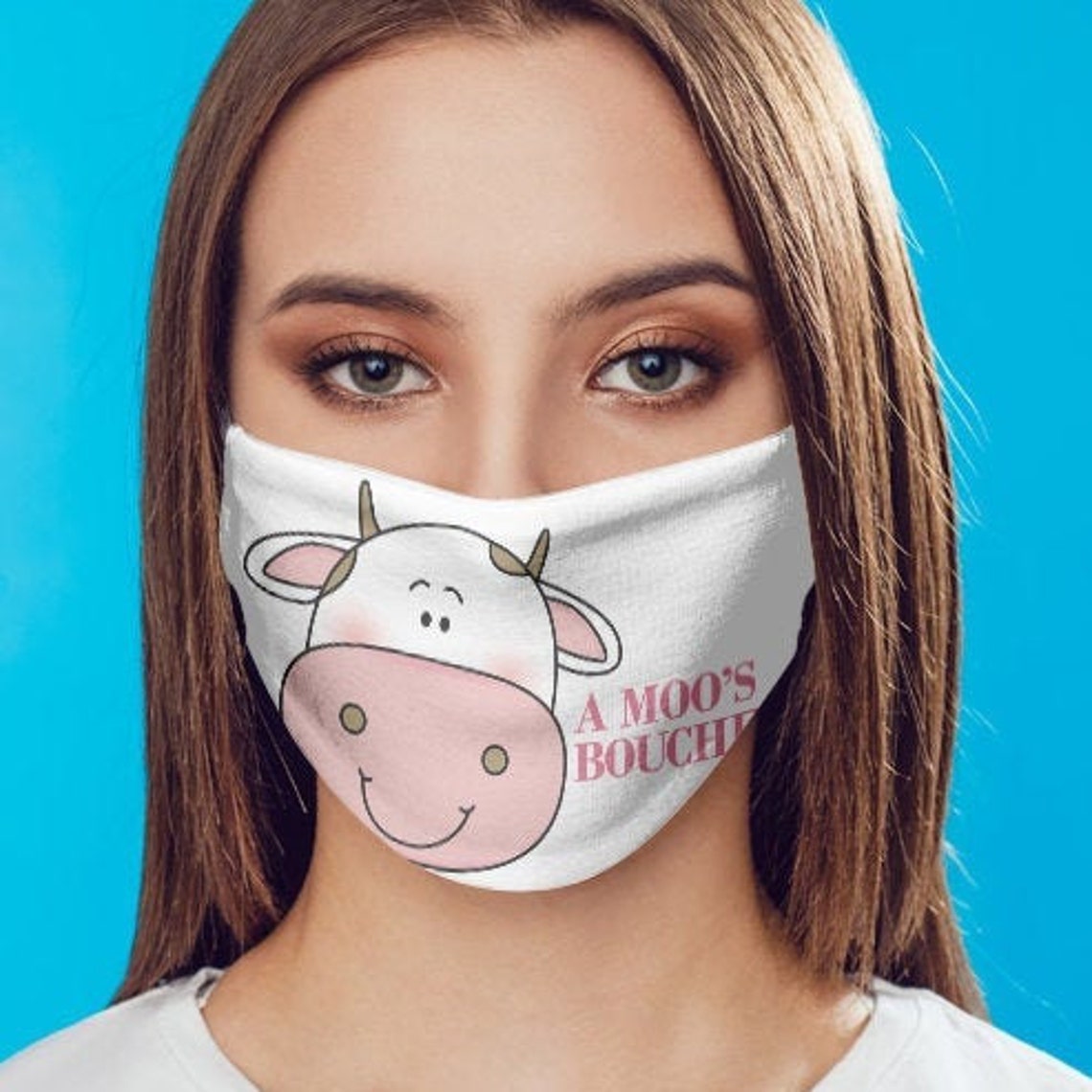 Cow Face Mask. Cute Cow Print. Lightweight Breathable and Etsy