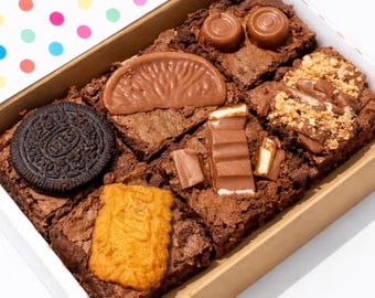 Luxury Brownie Gift Box | Birthday Brownies Postal Treats (Mixed Flavors)