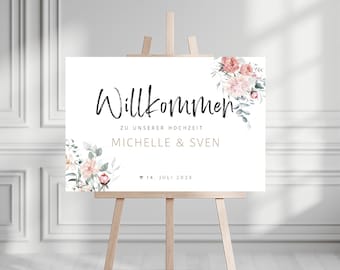 Willkommensschild zur Hochzeit personalisiert