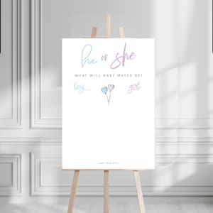 He or She, Baby Shower Voting Sign/Poster