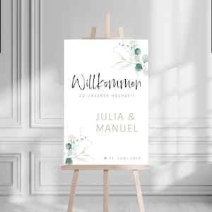Welcome to the wedding sign in portrait format with desired name