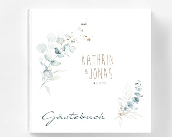 Gästebuch zur Hochzeit (Hardcover) mit euren Namen 21cm x 21cm