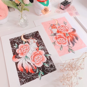九尾の狐 kyubi no kitsune print